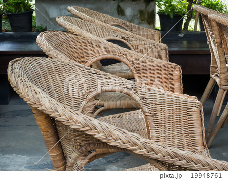 Many of rattan chairs in wedding ceremony 19948761