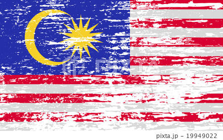 Flag of Malaysia with old texture. Vector 19949022