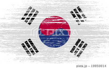 Flag of South Korea with old texture. Vector 19950014