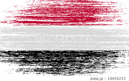 Flag of Yemen with old texture. Vector 19950225