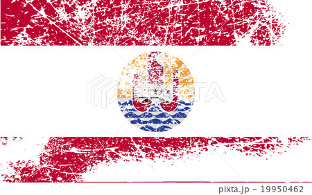 Flag of french polynesia with old texture. Vector 19950462