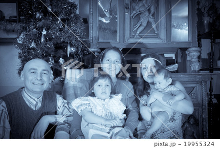 Christmas portrait of happy family 19955324
