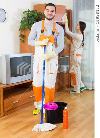 Cleaning premises team to work Cleaning premises team to work 19958152