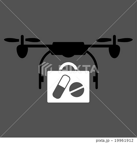 Medical Drone Shipment Flat Icon Medical Drone Shipment Flat Icon 19961912