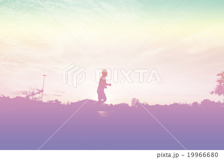 silhouette of young man 19966680