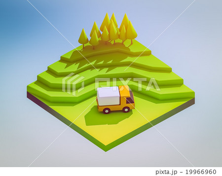 isometric green bicycle on green grass 19966960