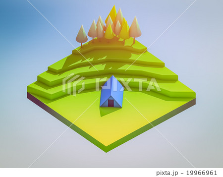 isometric green bicycle on green grass 19966961