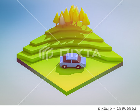 isometric green bicycle on green grass 19966962