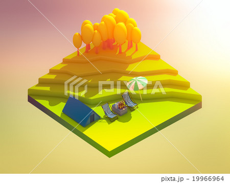 isometric green bicycle on green grass 19966964