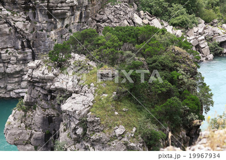 mountain landscape with mountain turbulent river in the gorge 19967934