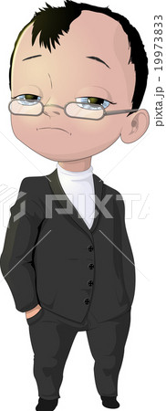 Funny man in a black jacket 19973833