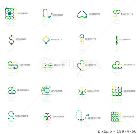 Set of linear abstract logos. Swirl, circle Set of linear abstract logos. Swirl, circle 19974766