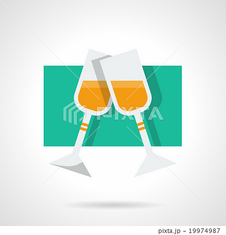 Two champagne glasses flat vector icon Two champagne glasses flat vector icon 19974987