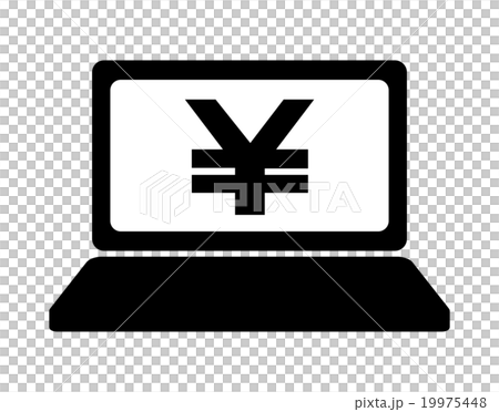 パソコン画面に映る円マーク 19975448