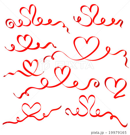 Red ribbon hearts set Red ribbon hearts set 19979165