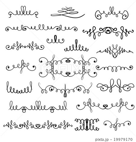 Hand drawn decorative curls and swirls Hand drawn decorative curls and swirls 19979170