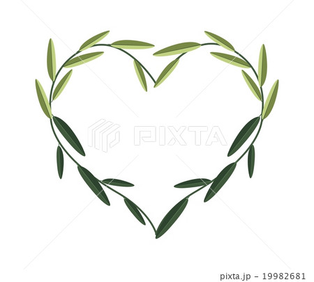 Green Vine Leaves in A Beautiful Heart Shape 19982681