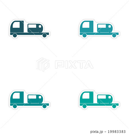 assembly realistic sticker design on paper car bus assembly realistic sticker design on paper car bus 19983383