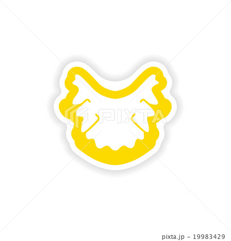 paper sticker on white background nerves in gums  19983429