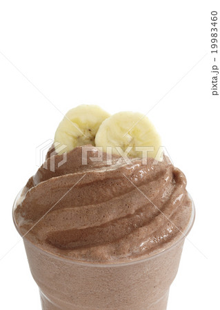 Chocolate smoothie topping with banana 19983460