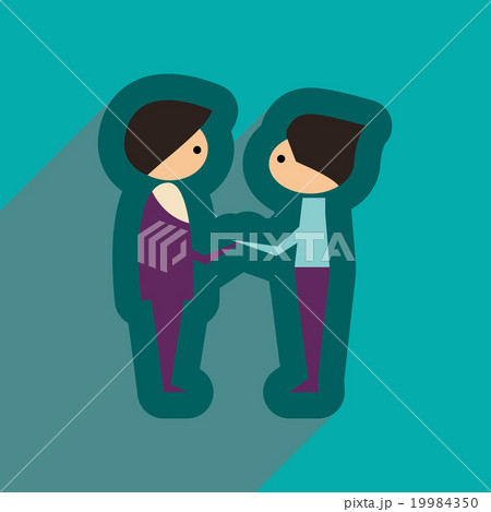 Flat web icon with long shadow male friends 19984350