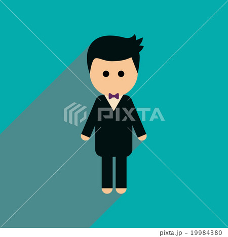 Flat web icon with long shadow groom 19984380
