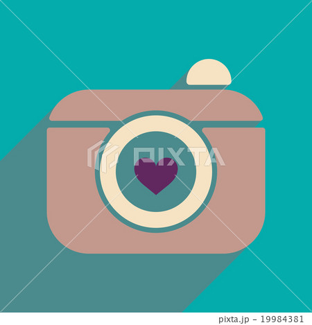 Flat web icon with long shadow camera Flat web icon with long shadow camera 19984381