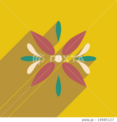 flat icon with long shadow Arabic flower 19985127
