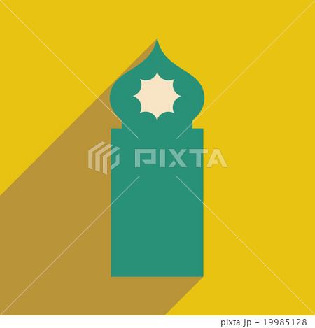 flat icon with long shadow Arab tower 19985128