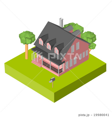 Isometric 3D icon. Pictograms house with a mailbox 19986641
