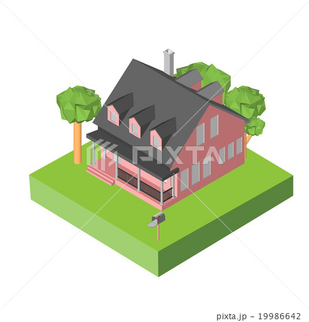 Isometric 3D icon. Pictograms house with a mailbox 19986642