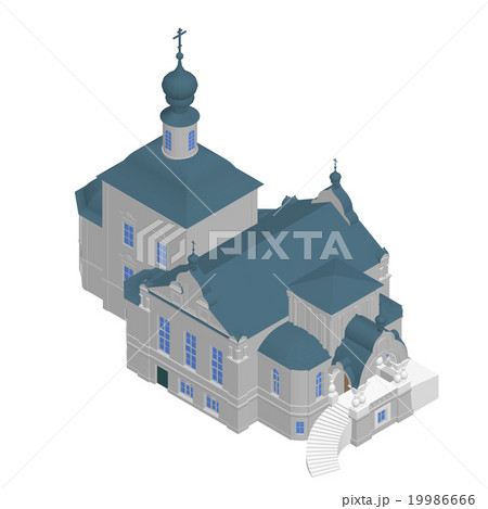 Church building Isometric 3D icon. Vector 19986666