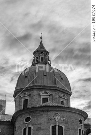 Salzburg castle view landscape in b&w Salzburg castle view landscape in b&w 19987074