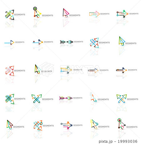 Collection of colorful abstract origami logos 19993036