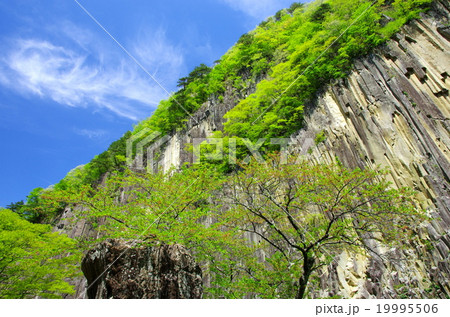 新緑の材木岩（宮城県白石市） 19995506
