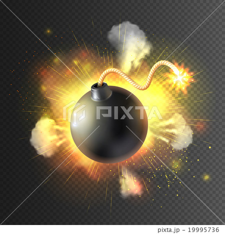 Boom Bomb Exploding Festive Poster Print  19995736