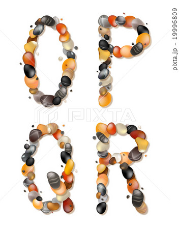 O, P, Q, R. Letters of pebbles 19996809