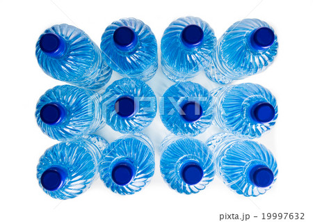 Overhead view on mineral water in plastic bottle 19997632