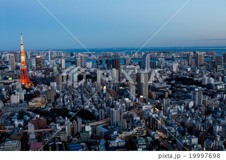 六本木から望む、東京タワーと東京都心の夕景・夜景 六本木から望む、東京タワーと東京都心の夕景・夜景 19997698