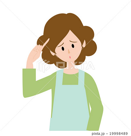 エプロン女性困り顔吹き出し エプロン女性困り顔吹き出し 19998489