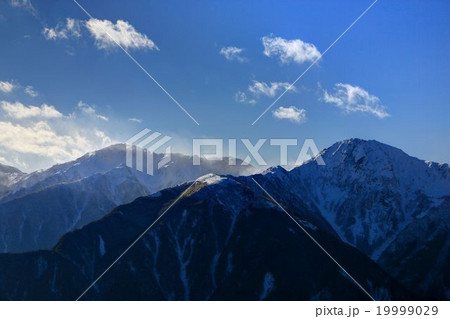 鳳凰三山・薬師岳から見る雪煙上がる北岳・間ノ岳 鳳凰三山・薬師岳から見る雪煙上がる北岳・間ノ岳 19999029