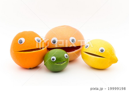 目玉シール・柑橘類:wiggly-eyed citrus fruit 19999198