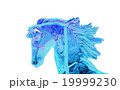 Figure ice horse head with flying mane on white 19999230