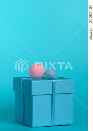 Blue gift box with decoration Blue gift box with decoration 20002480