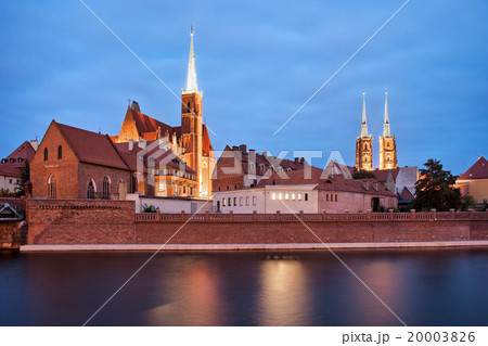 Ostrow Tumski in Wroclaw at Dusk Ostrow Tumski in Wroclaw at Dusk 20003826
