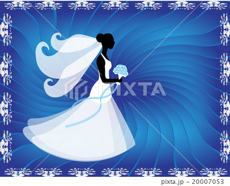 silhouette of a bride in a white dress  silhouette of a bride in a white dress  20007053