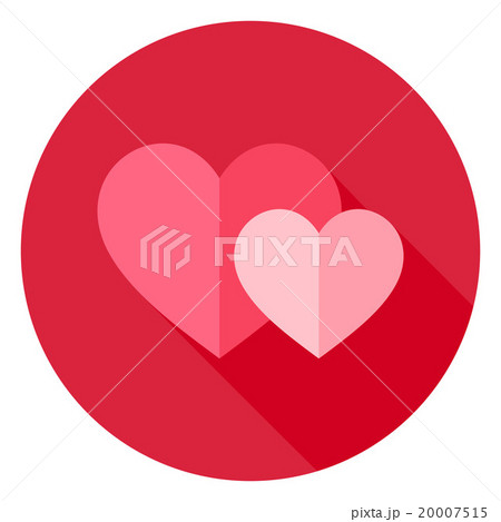 Couple Two Hearts Circle Icon 20007515