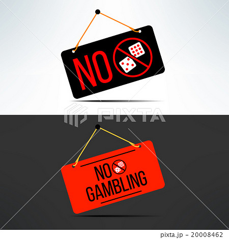 Vector no gambling dangling board with dice Vector no gambling dangling board with dice 20008462