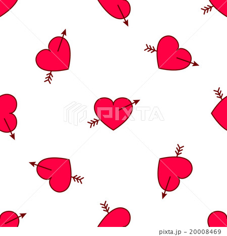 Vector valentines hearts with arrows seamless 20008469
