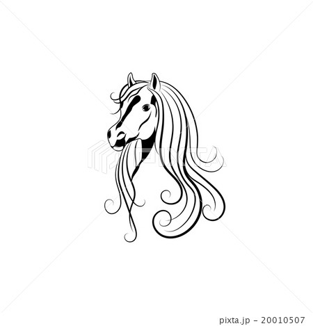 Vector ilustration of Horse head in black. 20010507